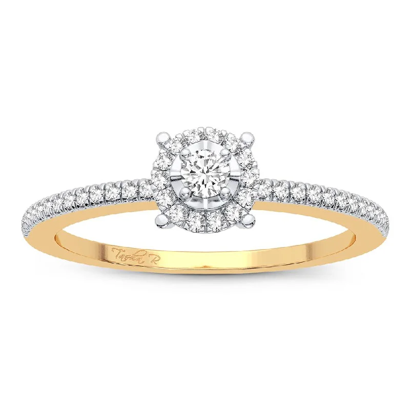 Classic Wedding Ring for Couples-10K 0.16CT Diamond Ring