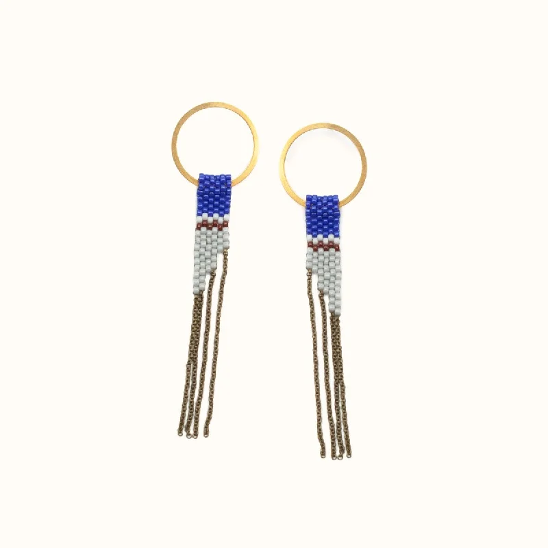 Large Hoop Earrings for Women-Avant Earrings in Royal Blue