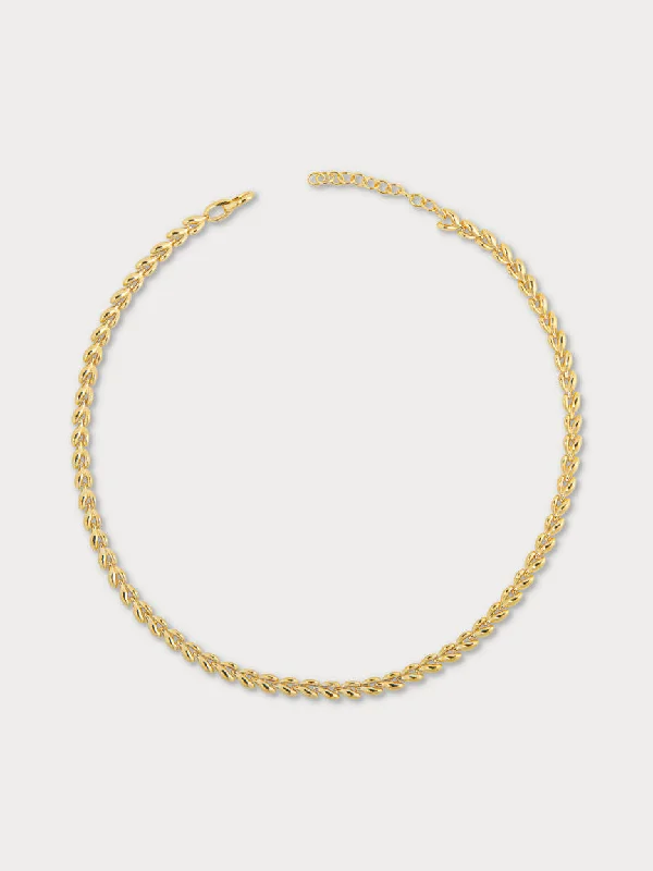 Unique Pearl Necklace for Bride-The Fishbone Chain Necklace - Classic