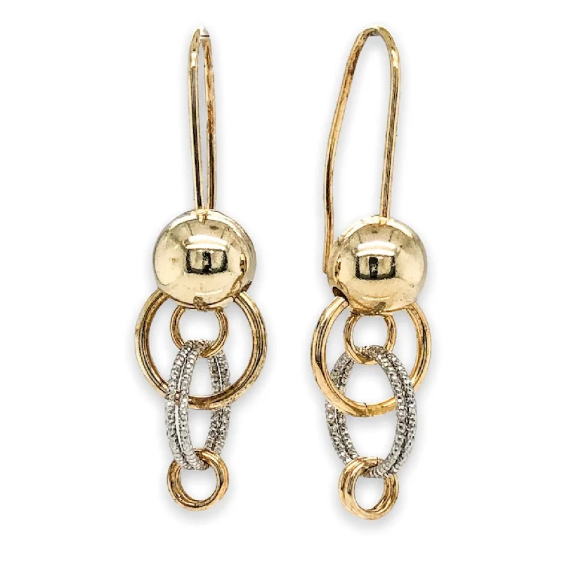 Trendy Earrings for Girls-YGP “Colleen” Dia Cut Circle Drop Earrings