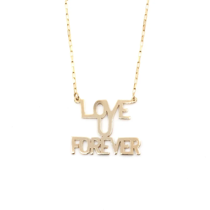 Wedding Necklace with Crystals-Love You Forever Sunrise Necklace in 10K & 14K Gold