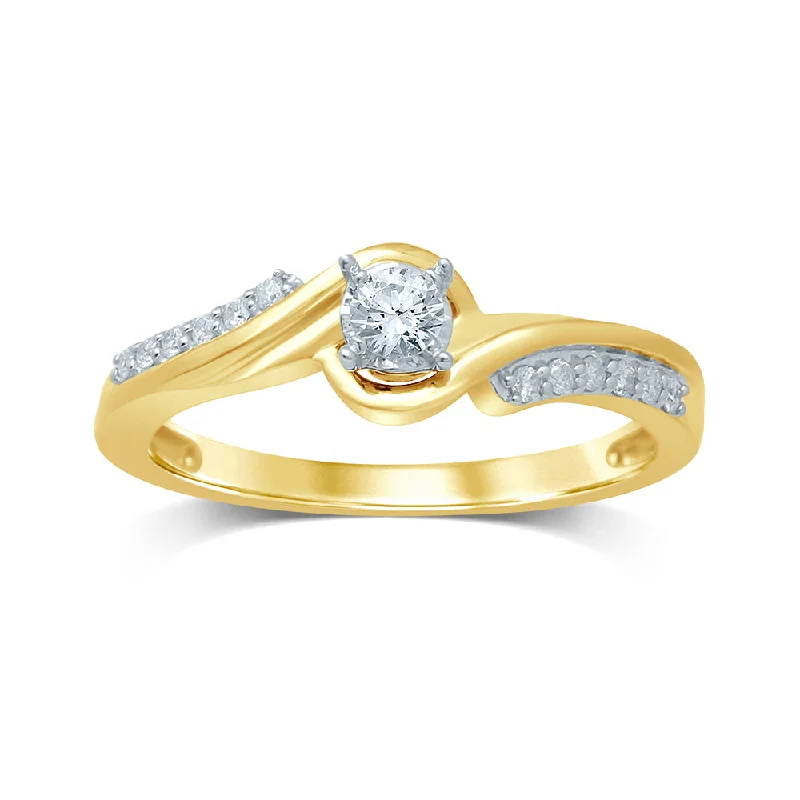 Fashionable Engagement Ring-10K 0.20CT Diamond RING