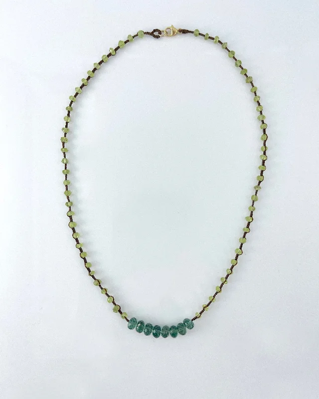 Fashion Jewelry Necklace for Women-Danielle Welmond Peridot & Indicolite Quartz Necklace