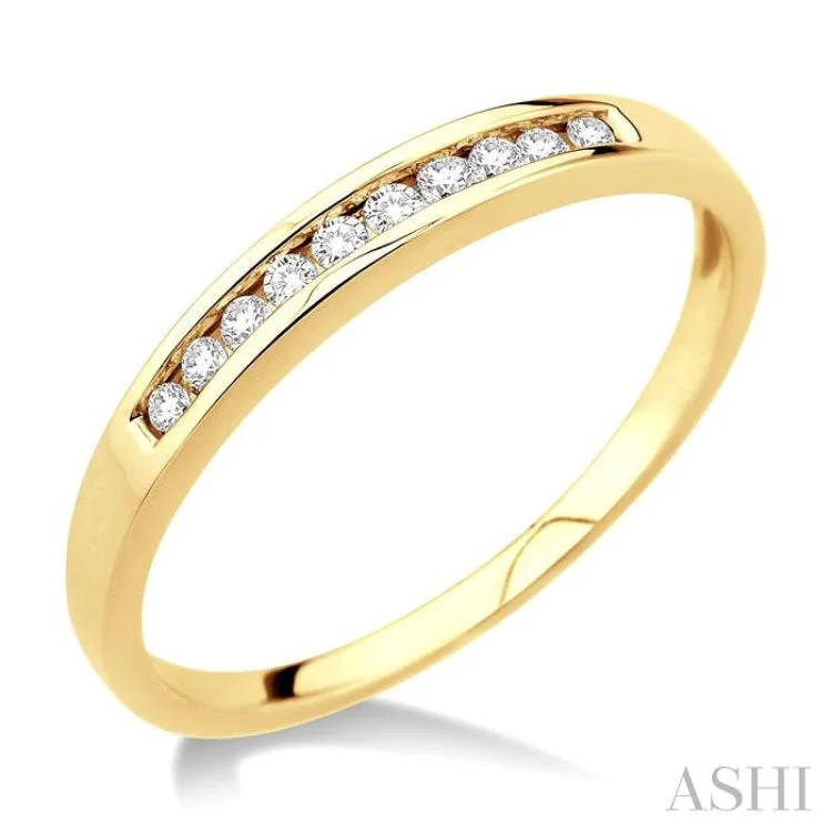 Simple Wedding Ring-1/10 ctw Round Cut Diamond Band in 10K Yellow Gold