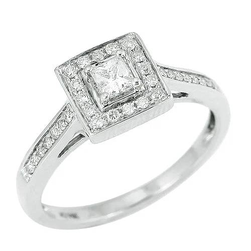 Classic Silver Wedding Ring-14KW 0.40CTW DIAMOND FANCY RING