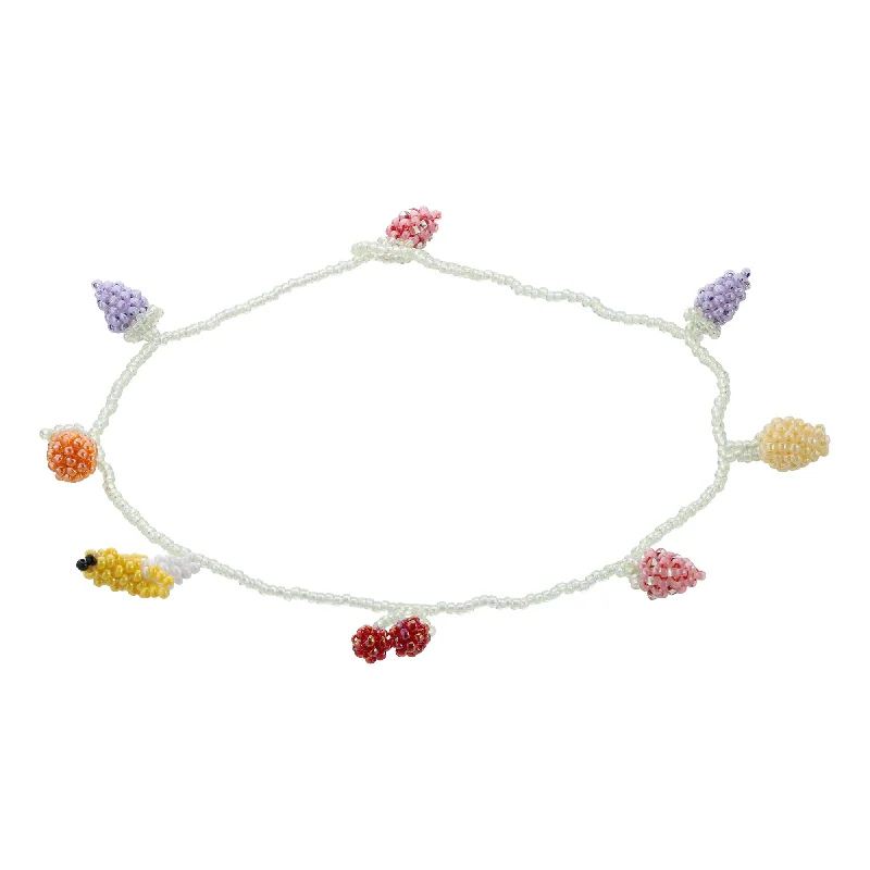 Sparkling Crystal Necklace-Pale Fruit Salad Necklace Mixed coloured Beads