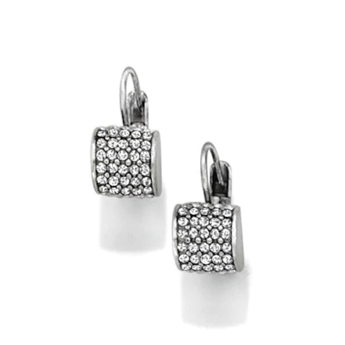 Fashionable Stud Earrings-Brighton | Meridian Leverback Earrings in Silver Tone