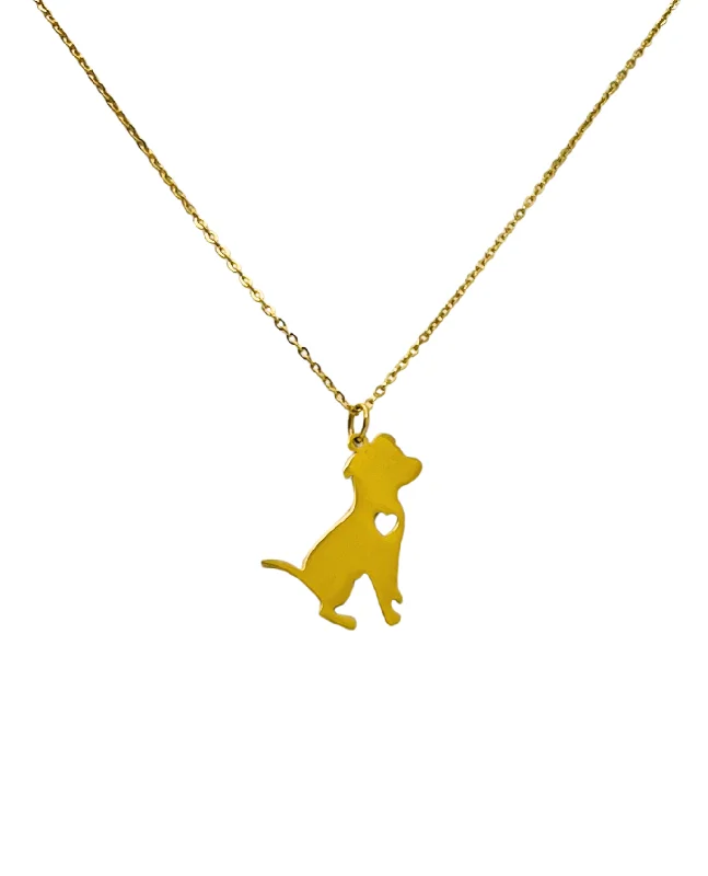 Rose Gold Pendant Necklace-The Puppy Love Gold Necklace