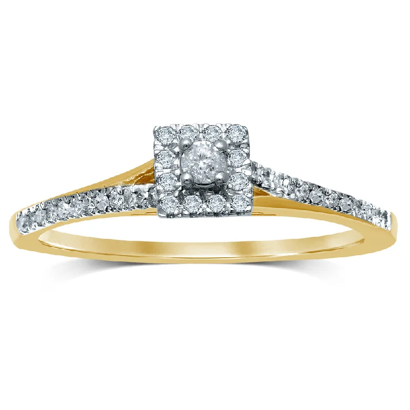 Elegant Wedding Ring for Bride-14K 0.20CT Diamond RING