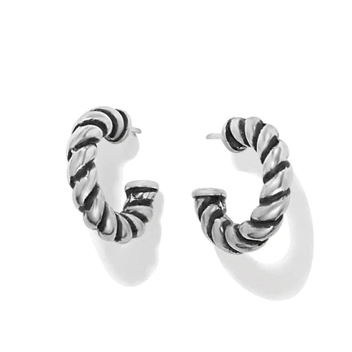 Elegant Bridal Earrings-Brighton | Interlok Twist Small Post Hoop Earring