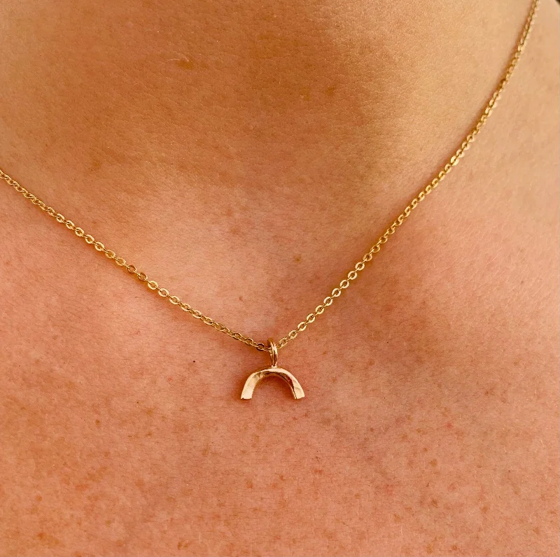 Silver Chain Necklace-Baby Bow Necklace - 14k Gold Fill