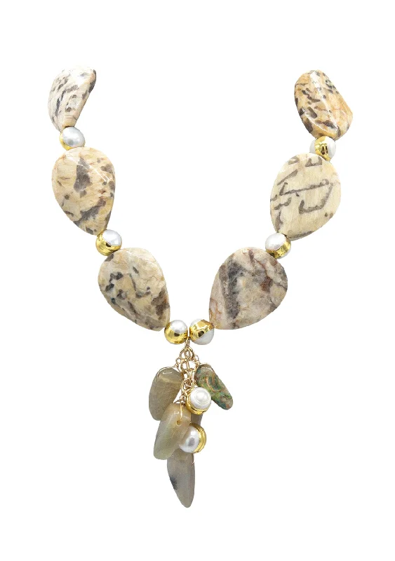 Designer Necklace for Women-Animal Print Cluster Necklace