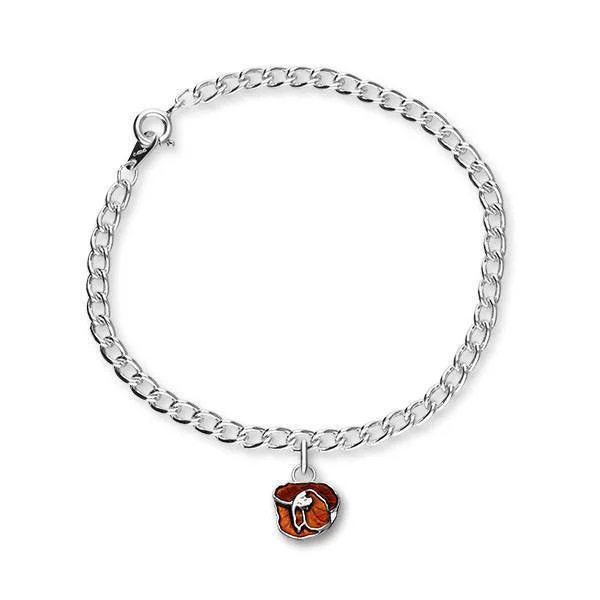 Adjustable Charm Bracelet for Bridesmaids-Poppy Charm Bracelet In Silver