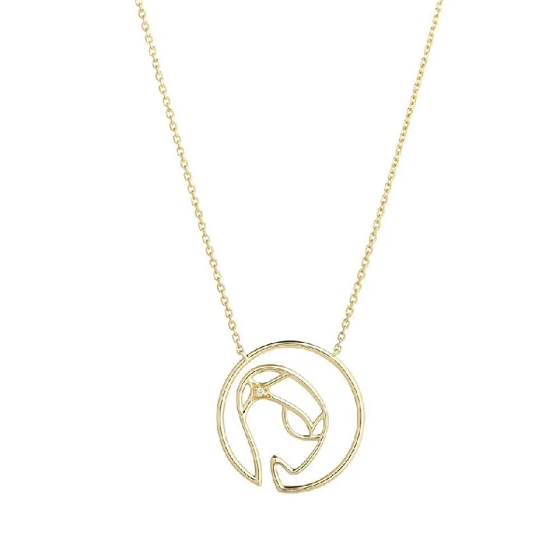 Customizable Pendant Necklace-Cosmo Space Friend 18K Gold Plated Necklace w. Zirconia