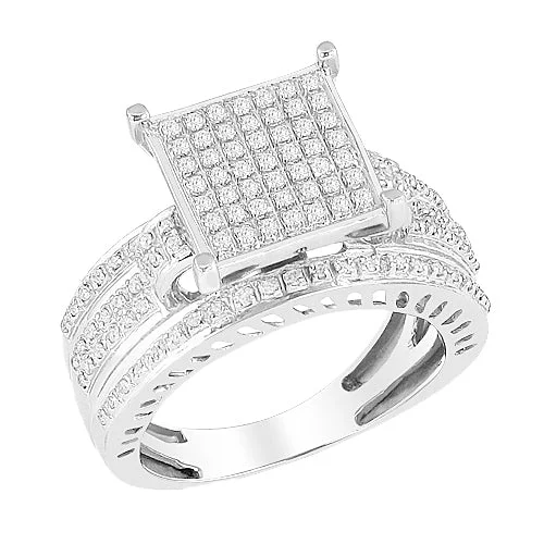 Unique Wedding Band for Women-Sterling Silver 0.50CTW DIAMOND FANCY RING