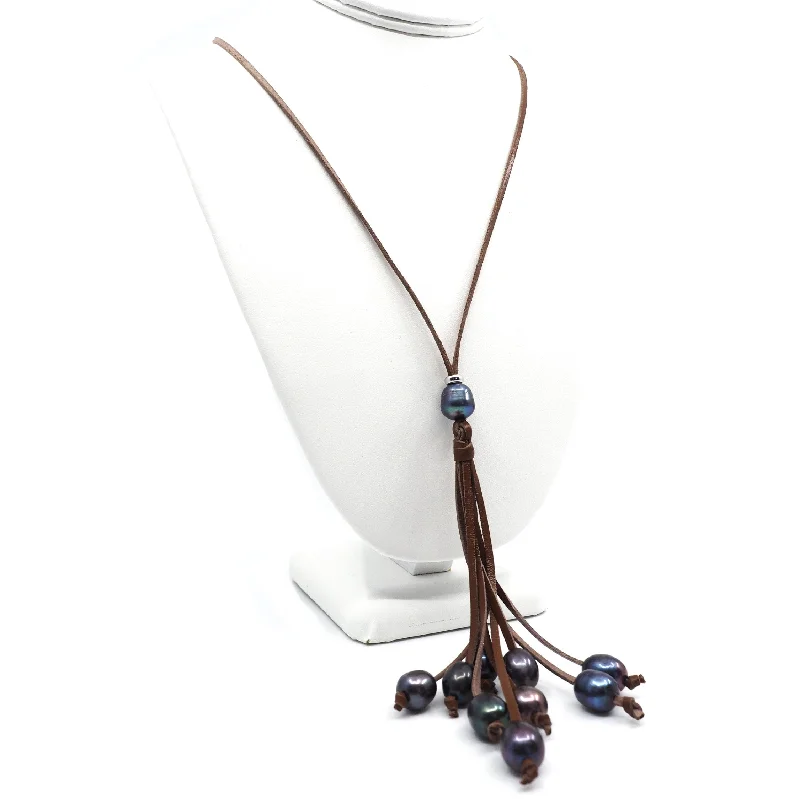 Trendy Gold Chain Necklace-The Victoria Necklace in Blue Beads