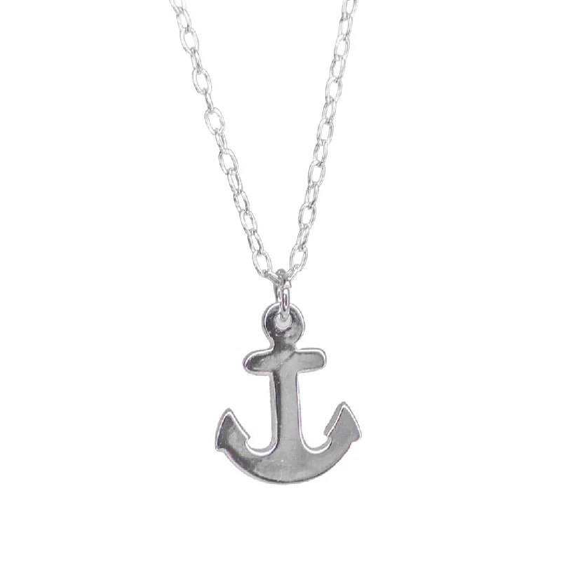 Personalized Jewelry Necklace-The High Tides Silver Anchor Necklace