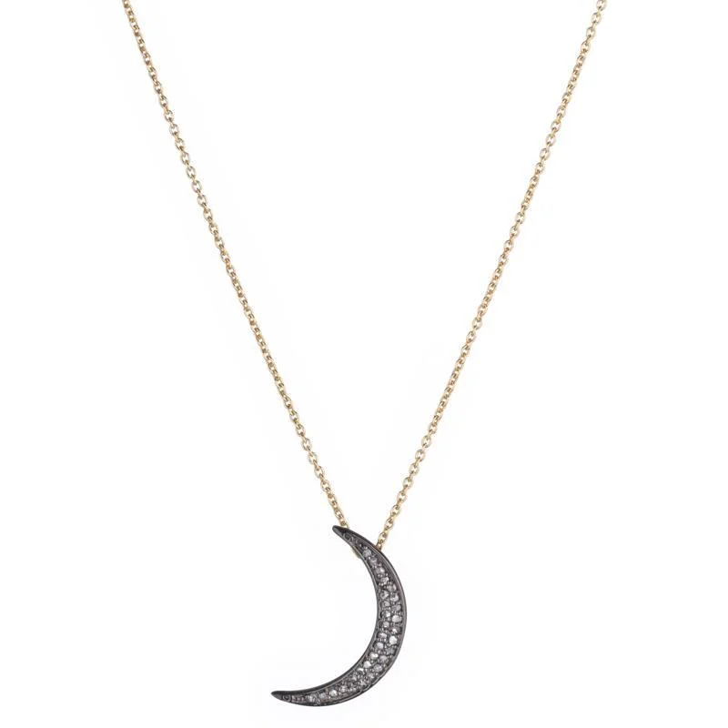 Luxury Custom Necklace-Diamond Moon Necklace