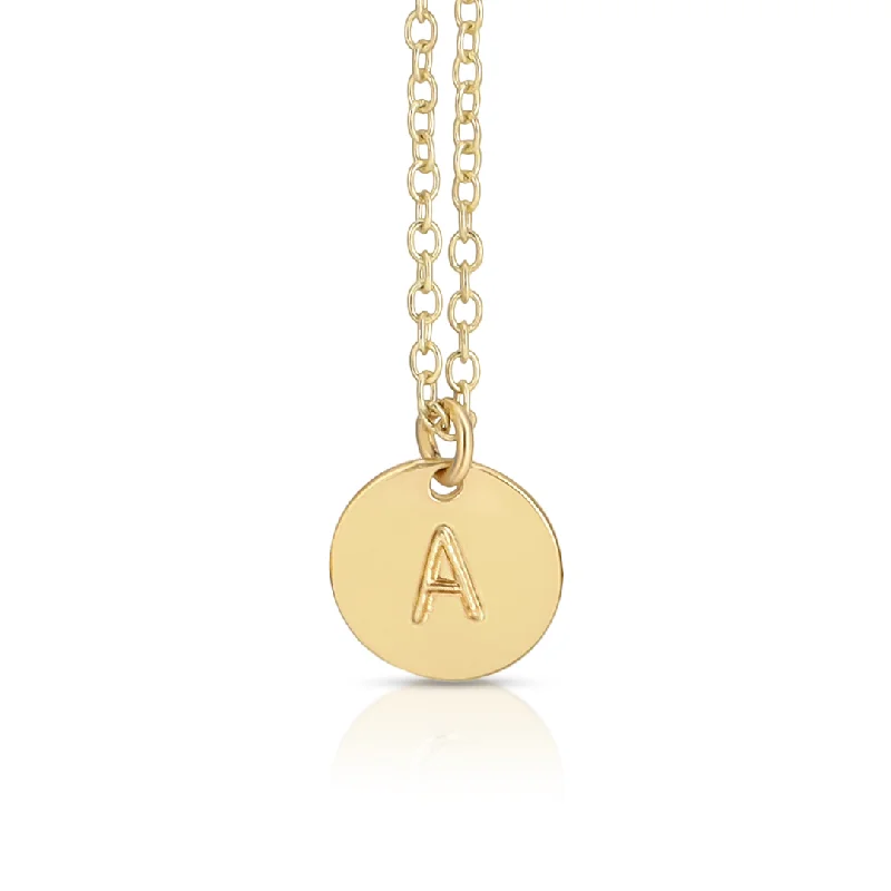 Customizable Birthstone Necklace-Letter Disc Necklace