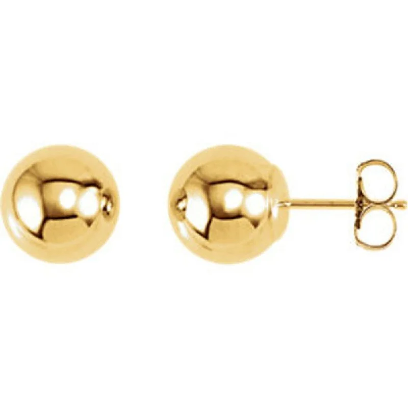 Chic Hoop Earrings-14K Y Gold 7mm Ball Earrings