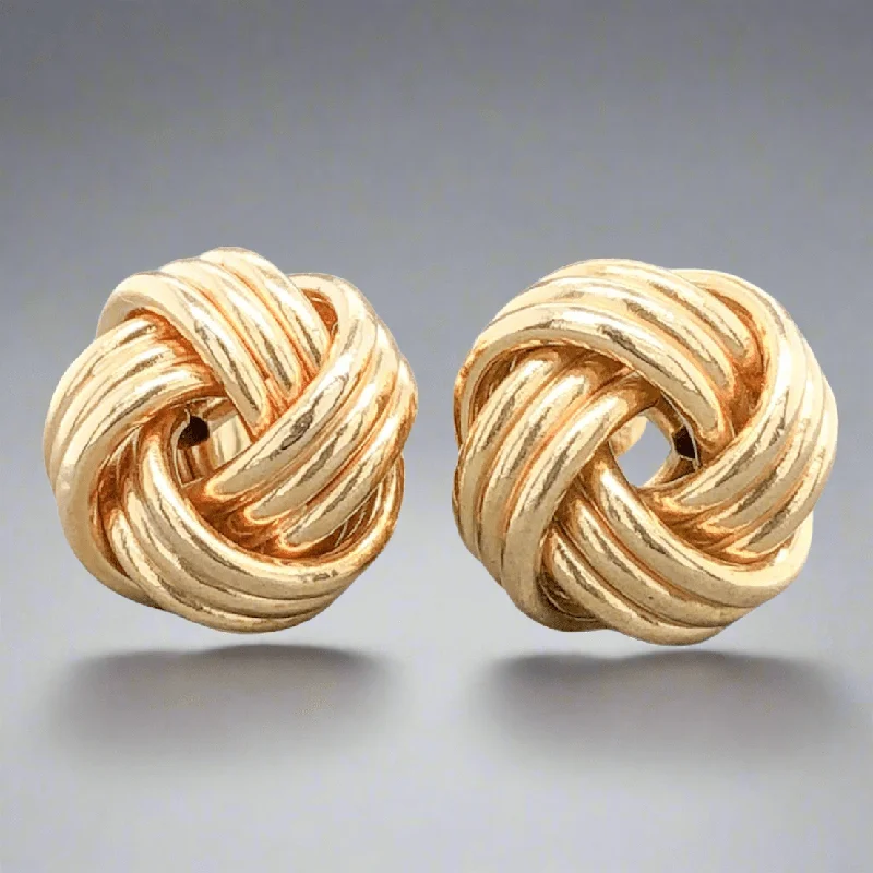 Nature Inspired Earrings-14K Y Gold 11mm Lovers Knot Stud Earrings