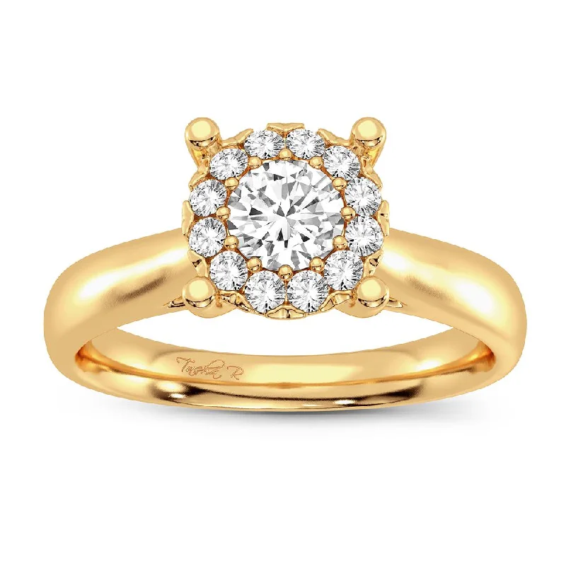 Large Engagement Ring-14K 0.25CT Diamond Ring