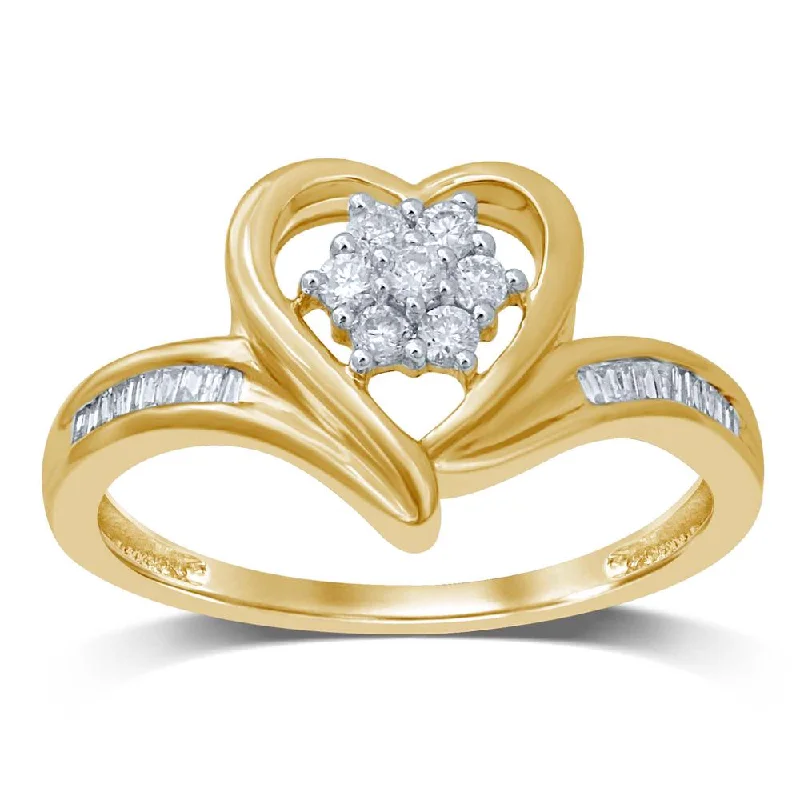 Elegant Gold Engagement Ring-10K 0.25CT Diamond RING