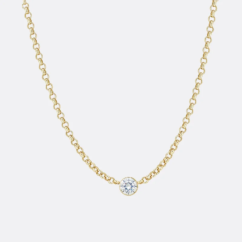 Unique Gold Necklace-The Legacy Diamond Solitaire Necklace