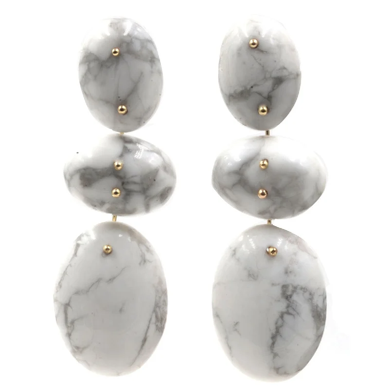 Elegant Bridal Earrings-Mobile Earrings Howlite