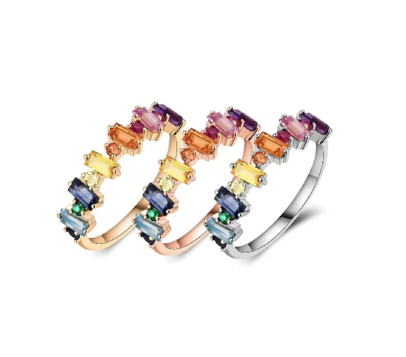 Diamond Anniversary Ring-Multi Sapphire Infinitude Ring