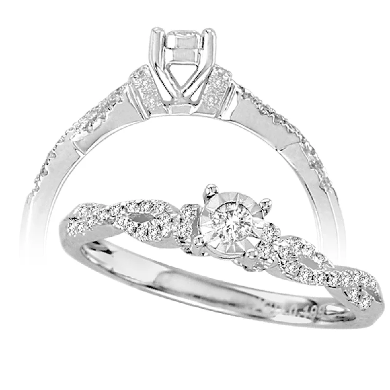 Diamond Wedding Ring Set-14K 0.20CT Diamond RING