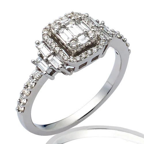 Beautiful Diamond Ring-14KW 0.75CTW BAGUETTE DIAMOND BRIDAL RING