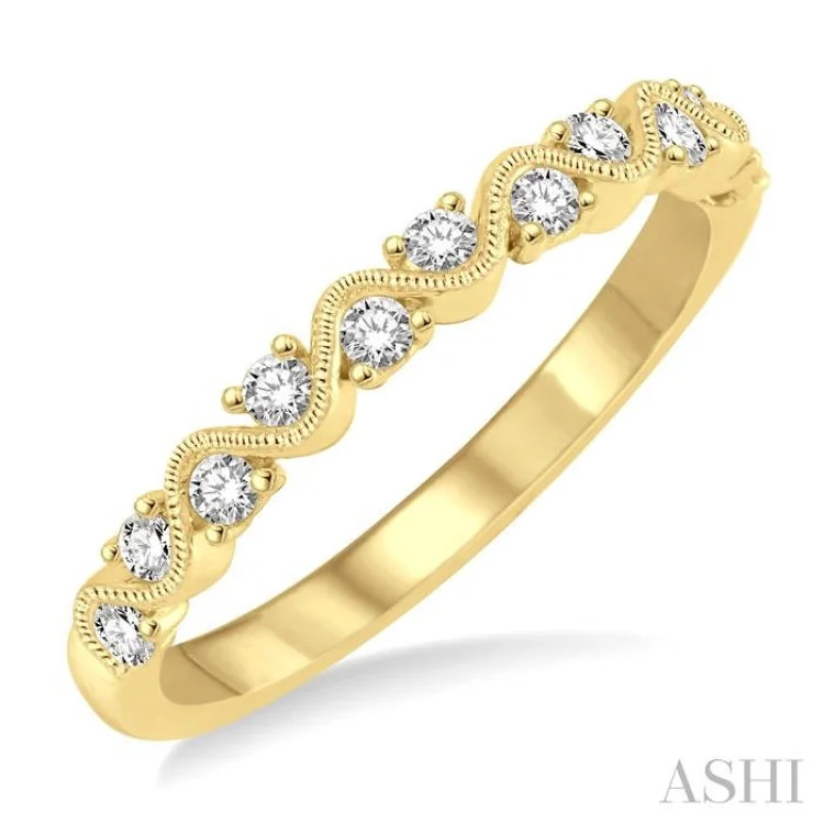 Gorgeous Wedding Band-1/4 ctw Round Cut Diamond Stack Band in 14K Yellow Gold