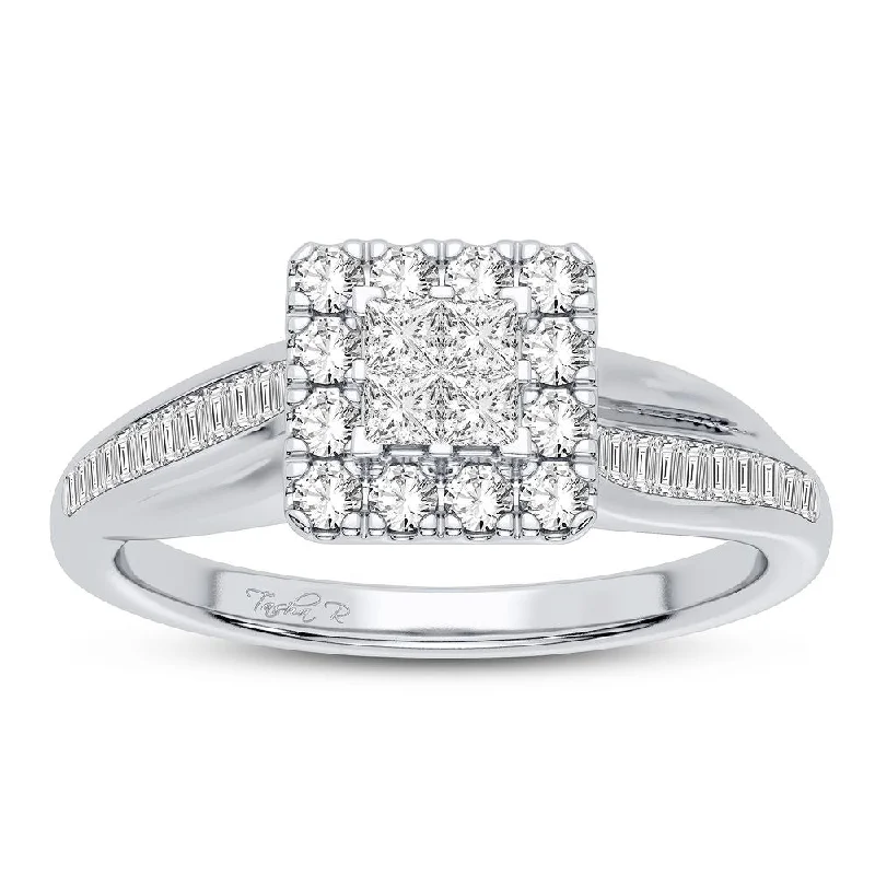 Fashionable Engagement Ring-10K 0.50CT DIAMOND RING