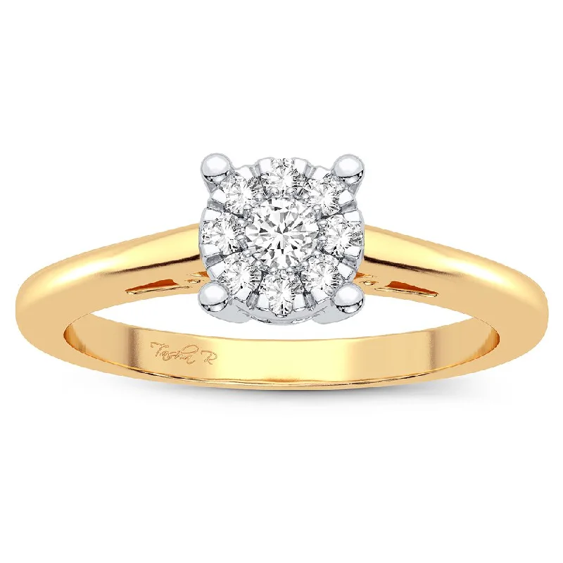 Elegant Wedding Band with Diamonds-10K 0.10CT Diamond Ring