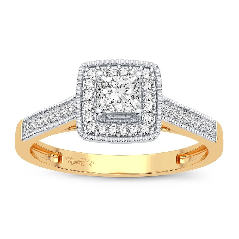 Wedding Ring Set with Diamonds-14K 0.21CT Diamond Ring