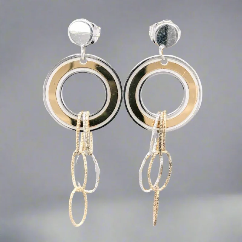 Large Drop Earrings for Weddings-YGP Sterling Frederic Duclos Circle & Oval Drop Earrings