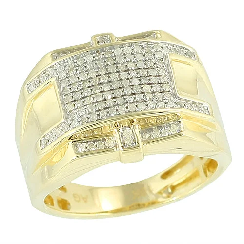 Fashionable Gold Engagement Ring-10KY 0.50CTW DIAMOND MEN'S RING