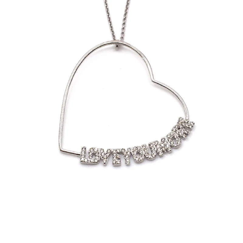 Gold Necklace with Ruby-Lucy Love Necklace in White Diamonds and White Gold