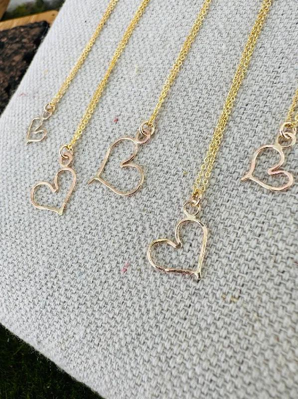 Designer Silver Necklace-Sweetheart Necklaces ~ 14k Gold Fill