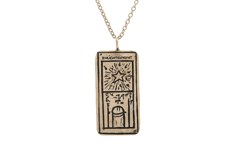 High-Quality Silver Necklace-Enlightenment Tarot Card Necklace