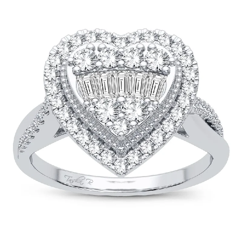 Stunning Platinum Engagement Ring-14K 0.55CT DIAMOND RING