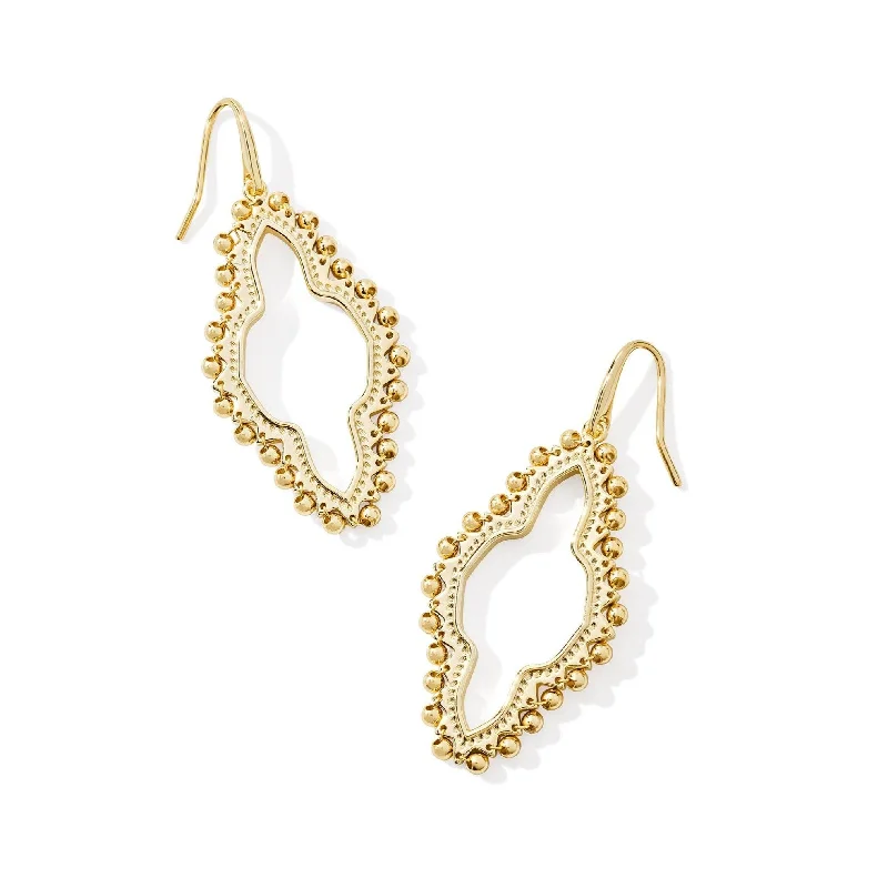 Large Hoop Earrings for Women-Kendra Scott | Abbie Beaded Open Frame Earrings in Gold