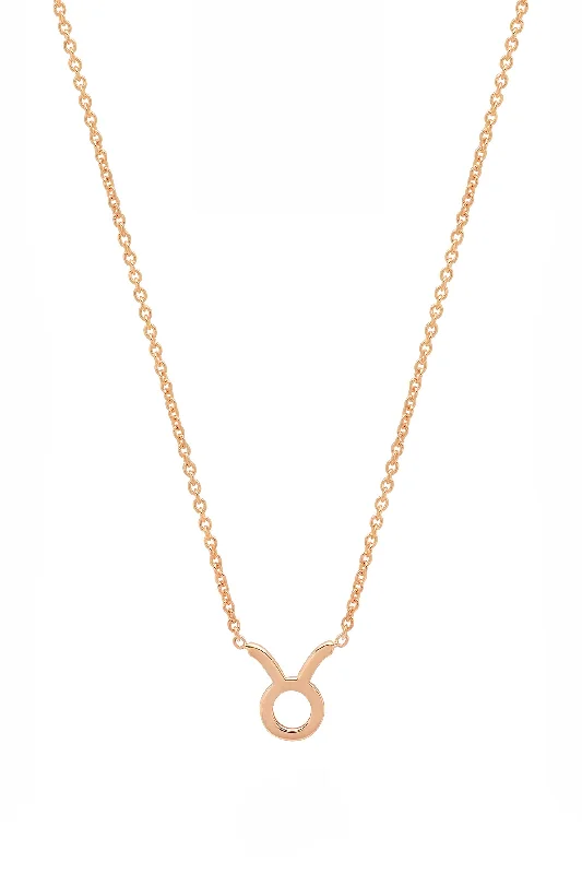 Silver Necklace with Pearls-Rose Gold Taurus Necklace