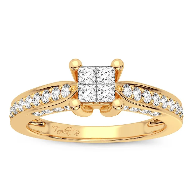 Bold Engagement Ring-10K 0.50CT Diamond Ring