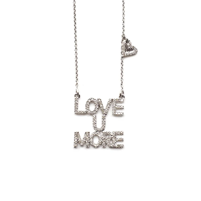 Luxury Gemstone Necklace-Love You More Sunrise Necklace in Diamonds & 14K White Gold