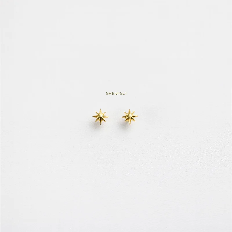 Small Stud Earrings for Women-Tiny Star Studs Earrings, Starburst Studs, Celestial Earrings for Stacking, Unisex, Gold, Silver SHEMISLI - SS032