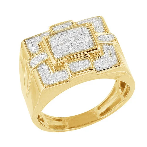 Stylish Engagement Ring-10KY 0.50CTW DIAMOND FANCY MENS RING