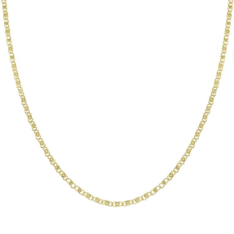 Trendy Necklace for Special Occasions-Dainty Flat Link Chain Layering Necklace