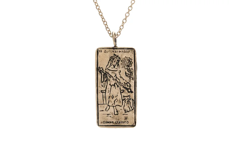 Sparkling Gold Necklace-Queen of Wands Tarot Card Necklace